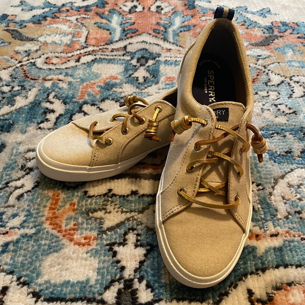 SPERRY Crest Vibe Low Top Slip-on Sneakers Metallic Gold